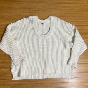 Free people boho womens crop sweaters size Small NWT IVORY